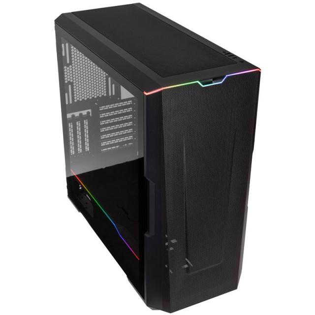 Кутия Phanteks G500A TG D-RGB Mid-Tower, Fanless, Черна 