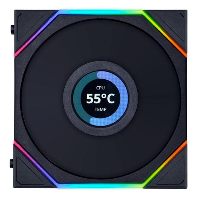 Комплект 3 броя Вентилатор Lian Li UNI FAN TL LCD 120mm - Black 