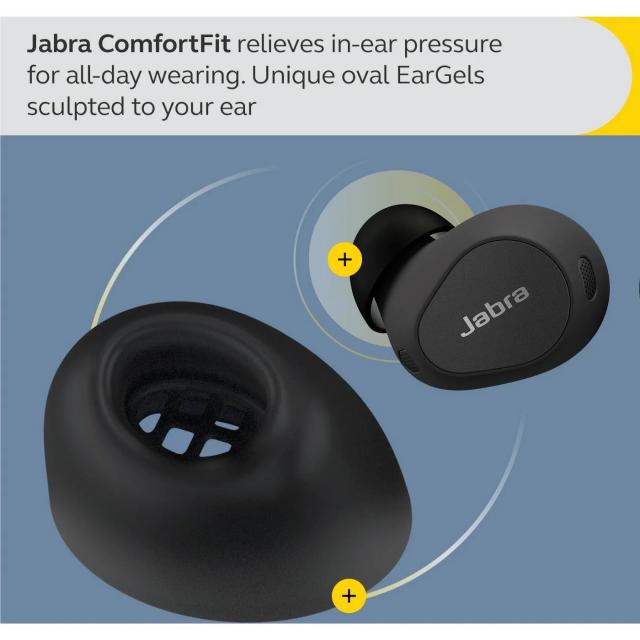 Блутут слушалки Jabra Elite 10, Gloss Black, ANC 