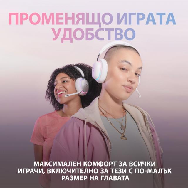 Геймърски слушалки Logitech, G735 RGB, Безжични, Bluetooth, Микрофон, Бели 