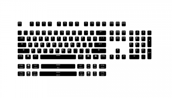 Капачки за механична клавиатура Steelseries PrismCaps PBT Doubleshot 104-Keycap Black US-Layout