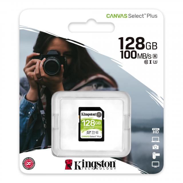 Карта памет Kingston Canvas Select Plus SD 128GB 