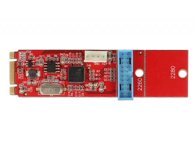 Адаптер Delock, M.2 Key B+M мъжко към 1 x USB 5 Gbps Pin Header 