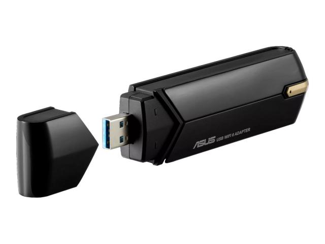 Безжичен адаптер ASUS USB-AX56 Dual Band AX1800 WiFi 6 802.11ax, USB 3.2 Gen1, вградена антена 