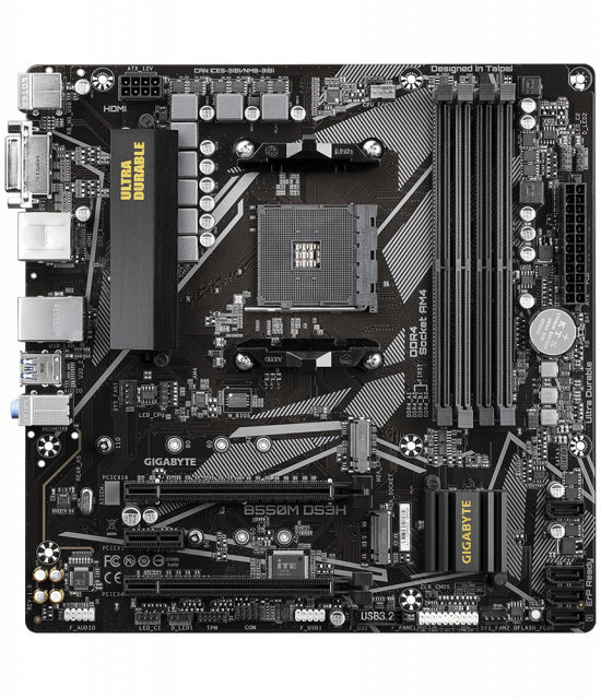 Motherboard GIGABYTE B550M DS3H, Socket AM4, 4 x DDR4 