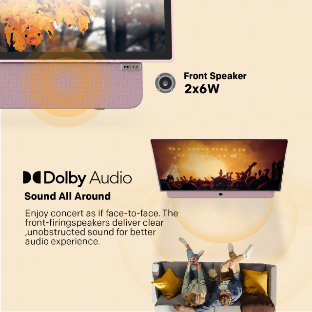 METZ Portable TV  24MPE7300Z 24" LED FHD(1920x1080) GoogleTV, HDR10, pink 