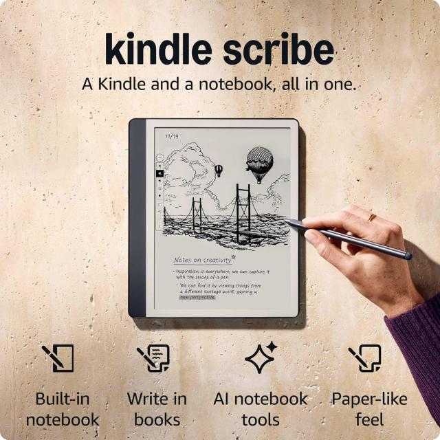 Amazon Kindle Scribe (2024) reader 32GB - 10.2" - w Premium Pen - tungsten 