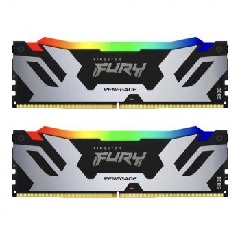 Памет Kingston Fury Renegade Silver RGB 96GB(2x48GB) DDR5 6000MHz CL32 - KF560C32RSAK2-96