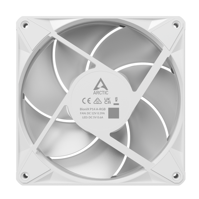 3-Pack Fan ARCTIC BioniX P14 A-RGB PWM 140mm Daisy Chain - White 