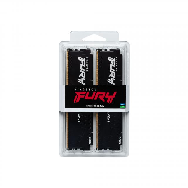 Memory Kingston FURY Beast Black 64GB(2x32GB) DDR5 5200MHz CL40 