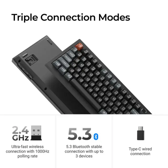 Wireless Mechanical Keyboard Keychron V6 Ultra 8K - Silk POM Switch Brown 