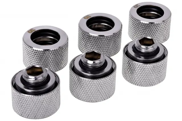 Комплект фитинги Alphacool HT 16mm - G1/4, 90°, Хром, 6-pack 