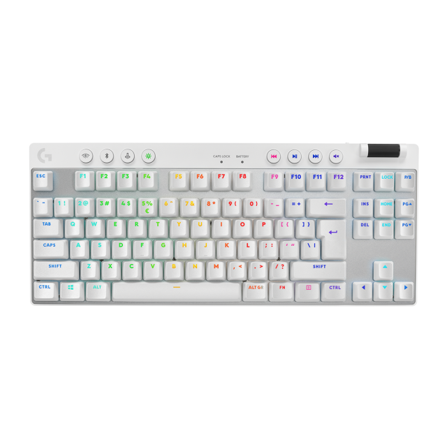 Геймърска механична клавиатура Logitech G Pro X TKL White - Tactile 