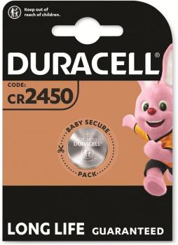 Бутонна батерия литиева DURACELL CR2450, 3V,  1 бр. в блистер, цена за 1 бр.