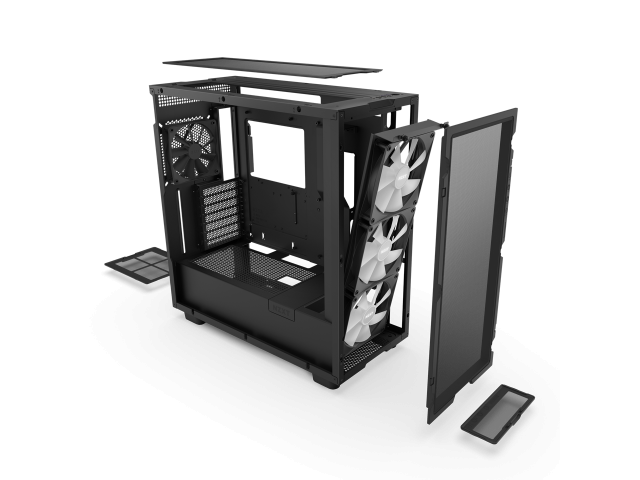 Кутия NZXT H7 Flow RGB Matte Black Mid-Tower 