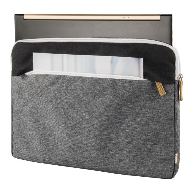 Hama "Florence" Laptop Sleeve, up to 34 cm (13.3"), black/grey 