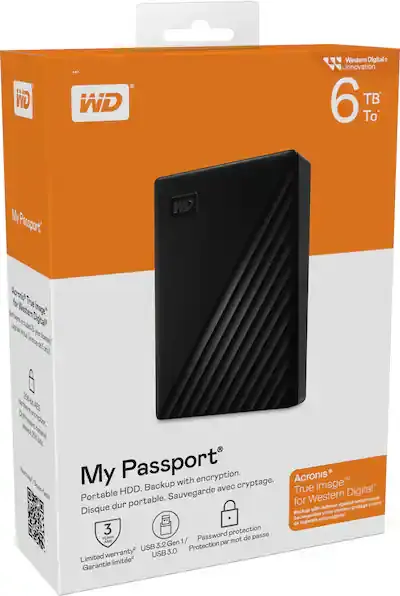 Външен хард диск Western Digital My Passport, 6TB, 2.5" черен 