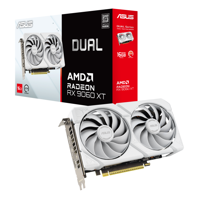 Graphic card ASUS DUAL RADEON RX 9060 XT 16GB GDDR6 White Edition 