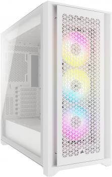 Кутия Corsair iCUE 5000D RGB Airflow Mid Tower, Tempered Glass, Бяла