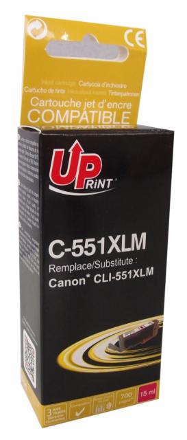 Мастилница UPRINT CLI-551XL CANON, С чип, Magenta 