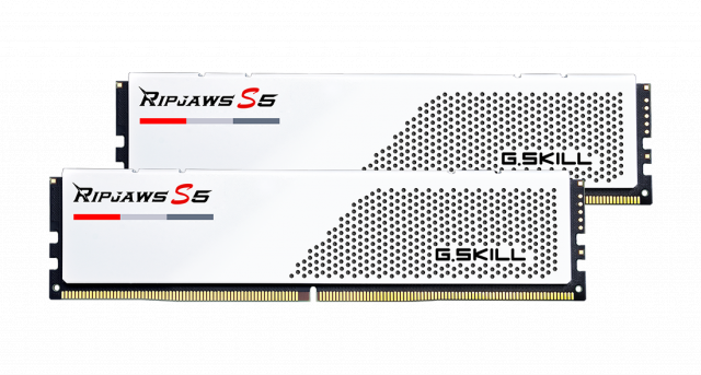 Памет G.SKILL Ripjaws S5 White, 32GB(2x16GB), DDR5, 5200MHz, F5-5200J3636C16GX2-RS5W 