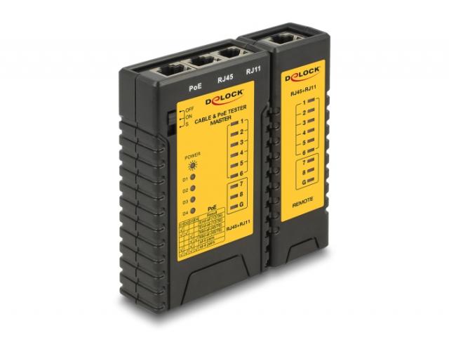 Delock Cable Tester RJ45 / RJ12 / PoE 