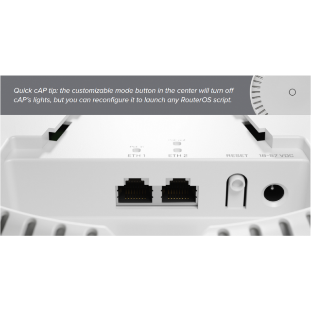 Безжичен Access Point MikroTik cAP AX cAPGi-5HaxD2HaxD, 2.4/5 GHz, PoE in, PoE оut 