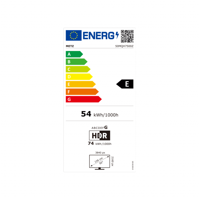 Телевизор METZ 50" 50MQH7500Z UHD 4K QLED+ Google TV, 120Hz, 126 см 