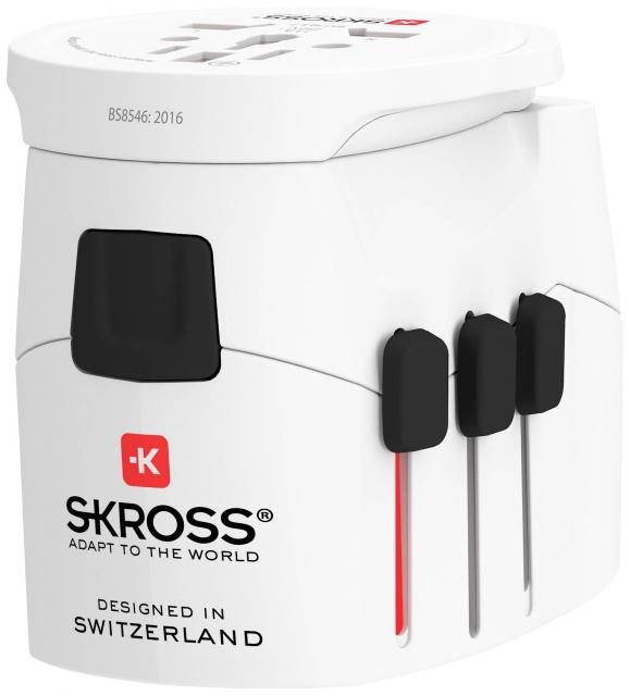 Адаптер SKROSS PRO Light, 2 x USB-A, World, Бял 