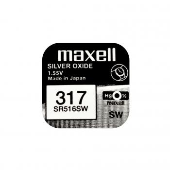 Бутонна батерия сребърна MAXELL SR516 SW /317/  1.55V