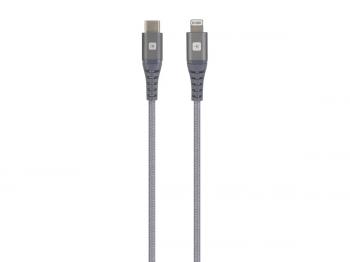 Skross USB-C to Lightning Cable, Metal Braiding, 2.0 m, Grey