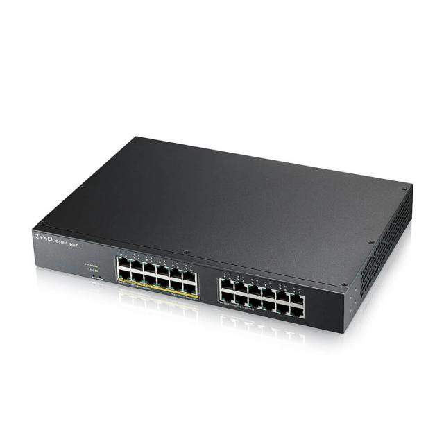 Суич ZyXEL GS1915-24EP, 24-портов, Gigabit, Управляем, Монтаж в шкаф, PoE 