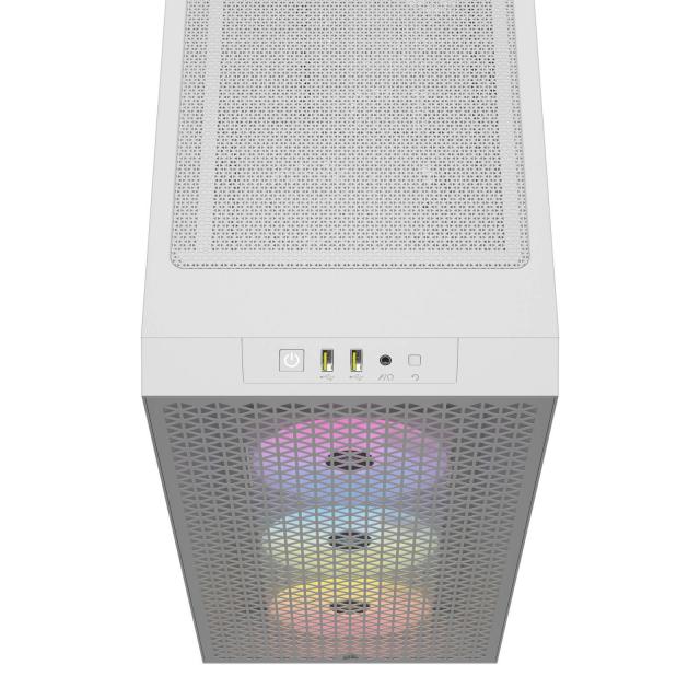 Кутия Corsair 3000D RGB Airflow Mid Tower, Бял 