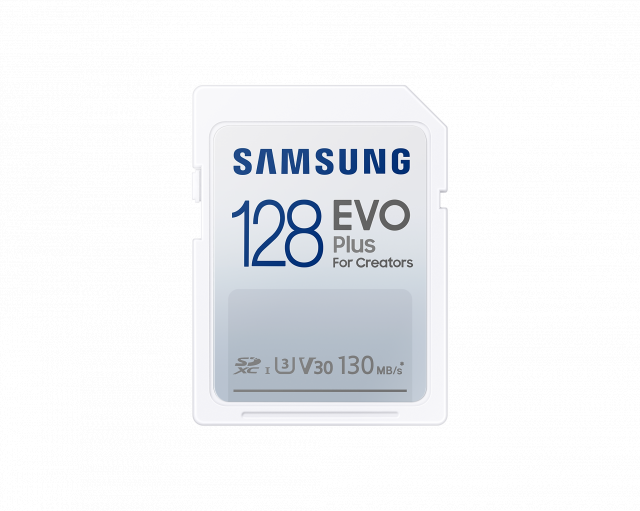 Карта памет Samsung EVO Plus, SD Card, 128GB, Бяла 