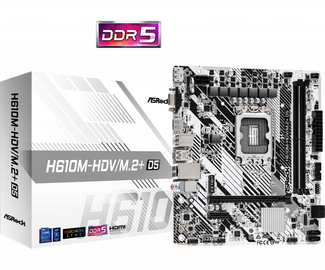 Дънна платка ASRock H610M-HDV/M.2+ D5 LGA1700 