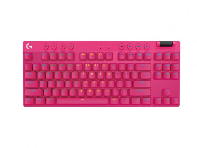 Геймърска механична клавиатура Logitech G Pro X TKL Lightspeed Tactile Switch, Magenta 