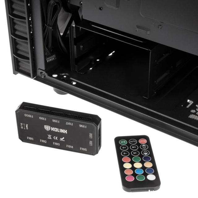 Case Kolink Observatory Lite Mesh RGB Mid-Tower, Black 