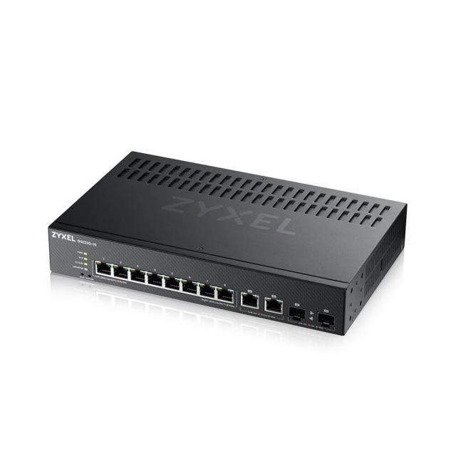 Суич ZYXEL GS2220-10, 10 портов управляем L2, 8x Gigabit + 2x Gigabit combo (RJ45/SFP) 