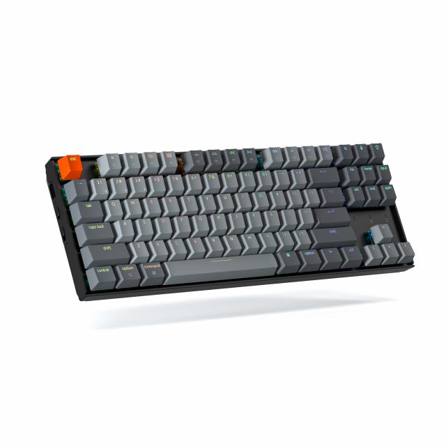 Геймърска Механична клавиатура Keychron K8 TKL Hot-Swappable Gateron Blue Switch RGB LED Plastic Frame 