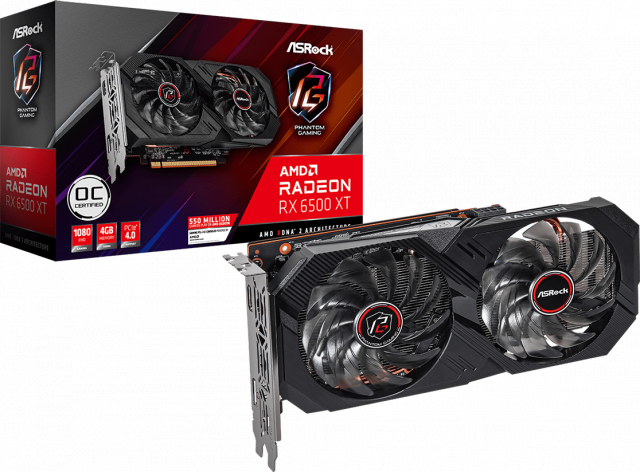 Graphic card ASRock AMD Radeon RX 6500 XT Phantom Gaming D 4GB GDDR6 OC 