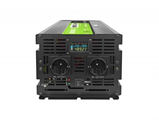 Инвертор GREEN CELL, 48/220V,  DC/AC, 5000W/10000W,INVGCP5000LCD  LCD чиста синусоида 