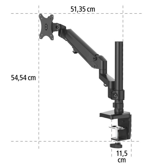 Hama Monitor Holder, with Height-adjustable Gas Spring, Swivel/Tilt, 13"-35", 118496 