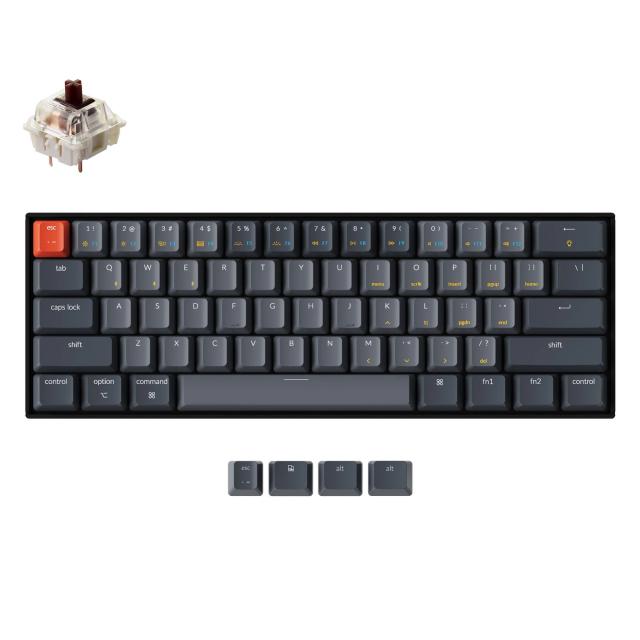 Геймърска Механична клавиатура Keychron K12 Hot-Swappable 60% Gateron Brown Switch White LED ABS 