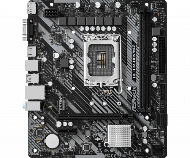 Дънна платка ASRock H610M-HDV/M.2 R 2.0, LGA1700, DDR4, mATX 