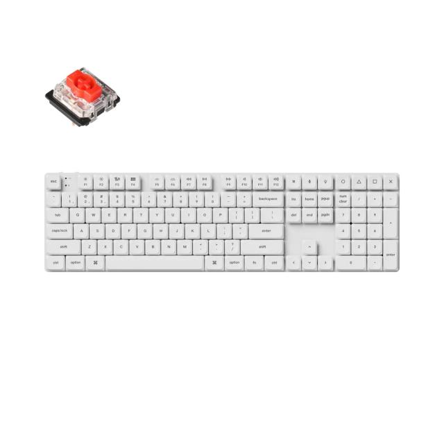 Mechanical Keyboard Keychron K5 Pro White QMK/VIA Full-Size Low-Profile Gateron Red Switch, White Backlight 