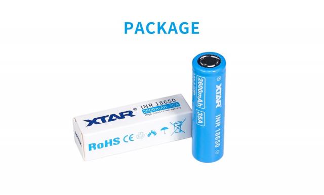 Акумулаторна батерия XTAR  18650  2600mAh, Li-ion 