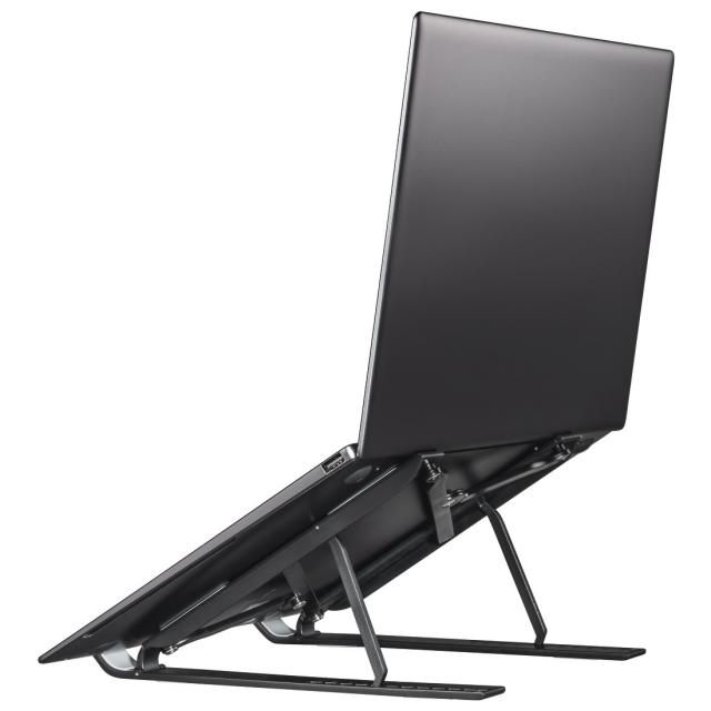 Hama Light Notebook Stand, Foldable, Inclinable in 12 stages, up to 39 cm (15.4"), black 