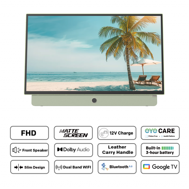 METZ Portable TV 24MPE7200Z  24" LED FHD(1920x1080) GoogleTV, HDR10, green 