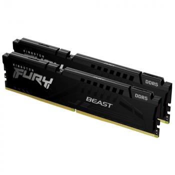Памет Kingston FURY Beast Black 16GB(2x8GB) DDR5 5200MHz CL40, Intel XMP - KF552C40BBK2-16
