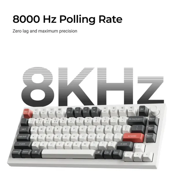 Безжична механичка клавиатура Keychron Q1 Ultra 8K Black - Silk POM Switch Banana 